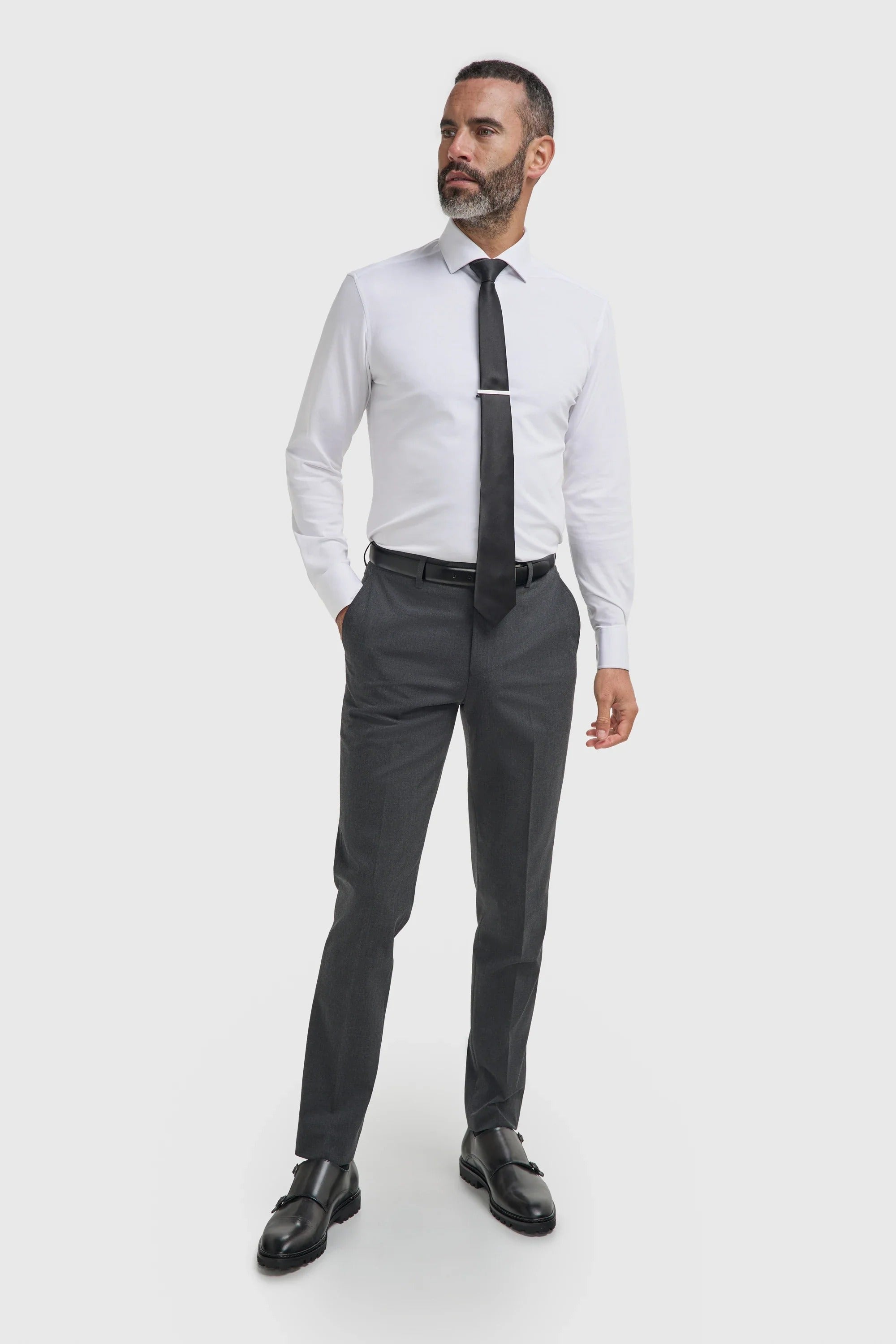 Malibu - Men's Charcoal Textured Grey 3 Piece Suit