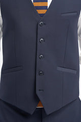 Malibu - Men's Navy Tailored Fit Waistcoat