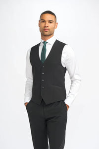 Malibu - Men's Black 3 Piece Tailored Fit Suit
