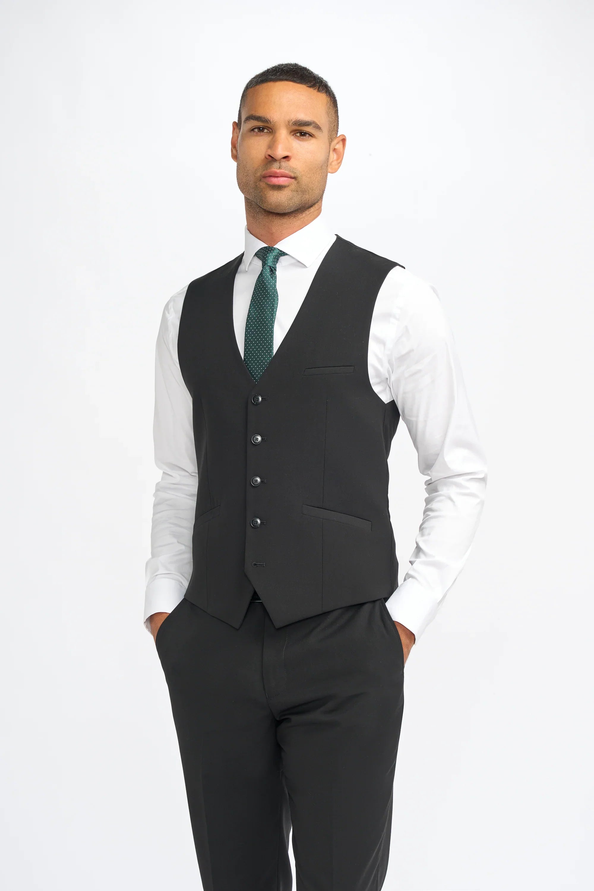Malibu - Men's Black 3 Piece Tailored Fit Suit
