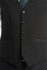 Malibu - Men's Black 3 Piece Tailored Fit Suit