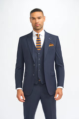 Malibu - Men's Navy 3 Piece Tailored Fit Suit