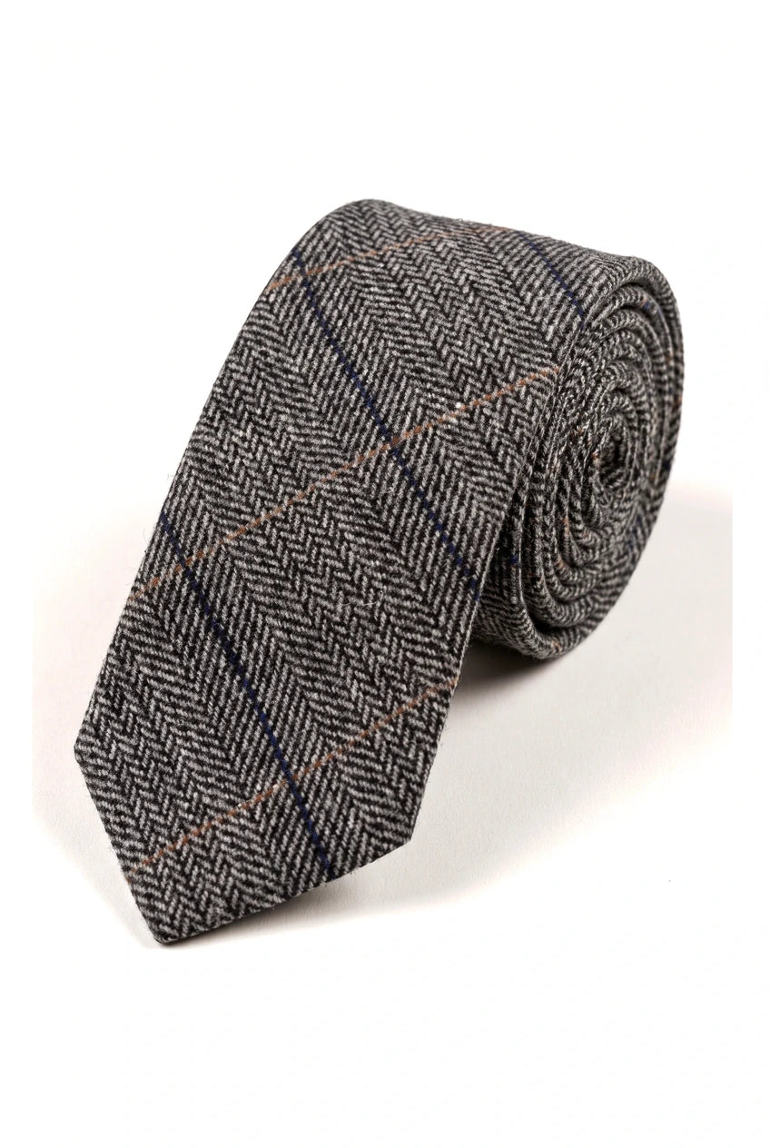 Marc Darcy Mens Tweed Herringbone Textured Marc Darcy Ties Classic Vintage Retro DX7