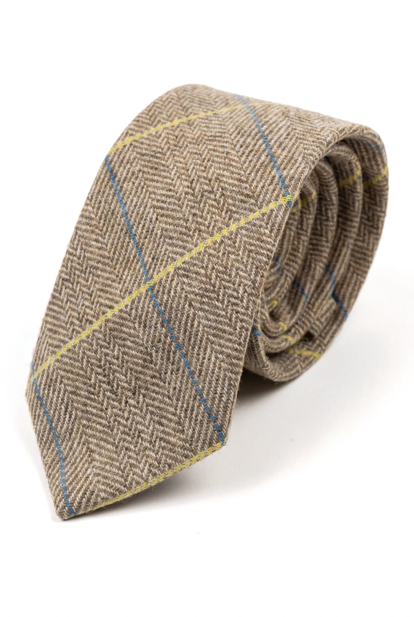 Marc Darcy Mens Tweed Herringbone Textured Marc Darcy Ties Classic Vintage Retro DX7