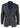 Mens Grey Check Herringbone Tweed Vintage Fit Blazer Jacket Blue Velvet Trim-Grey