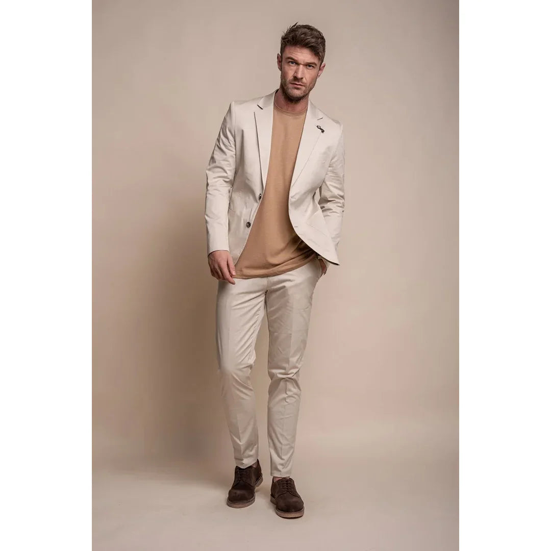 Mario - Men's Summer Beige Slim Fit Blazer