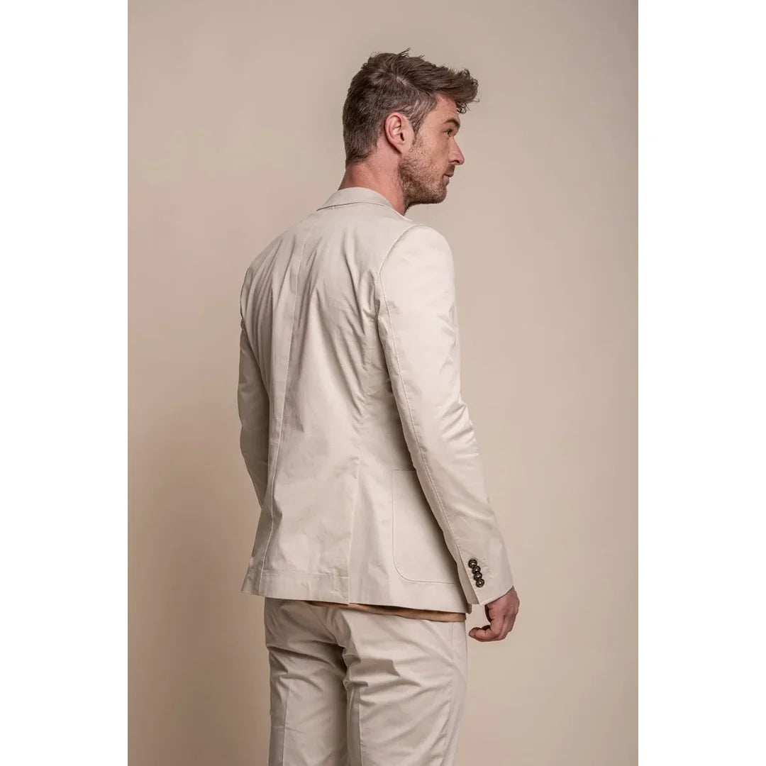 Mario - Men's Summer Beige Slim Fit Blazer