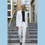 Mario - Men's 2 Piece Summer Suit Cream Office Wedding Classic Italian