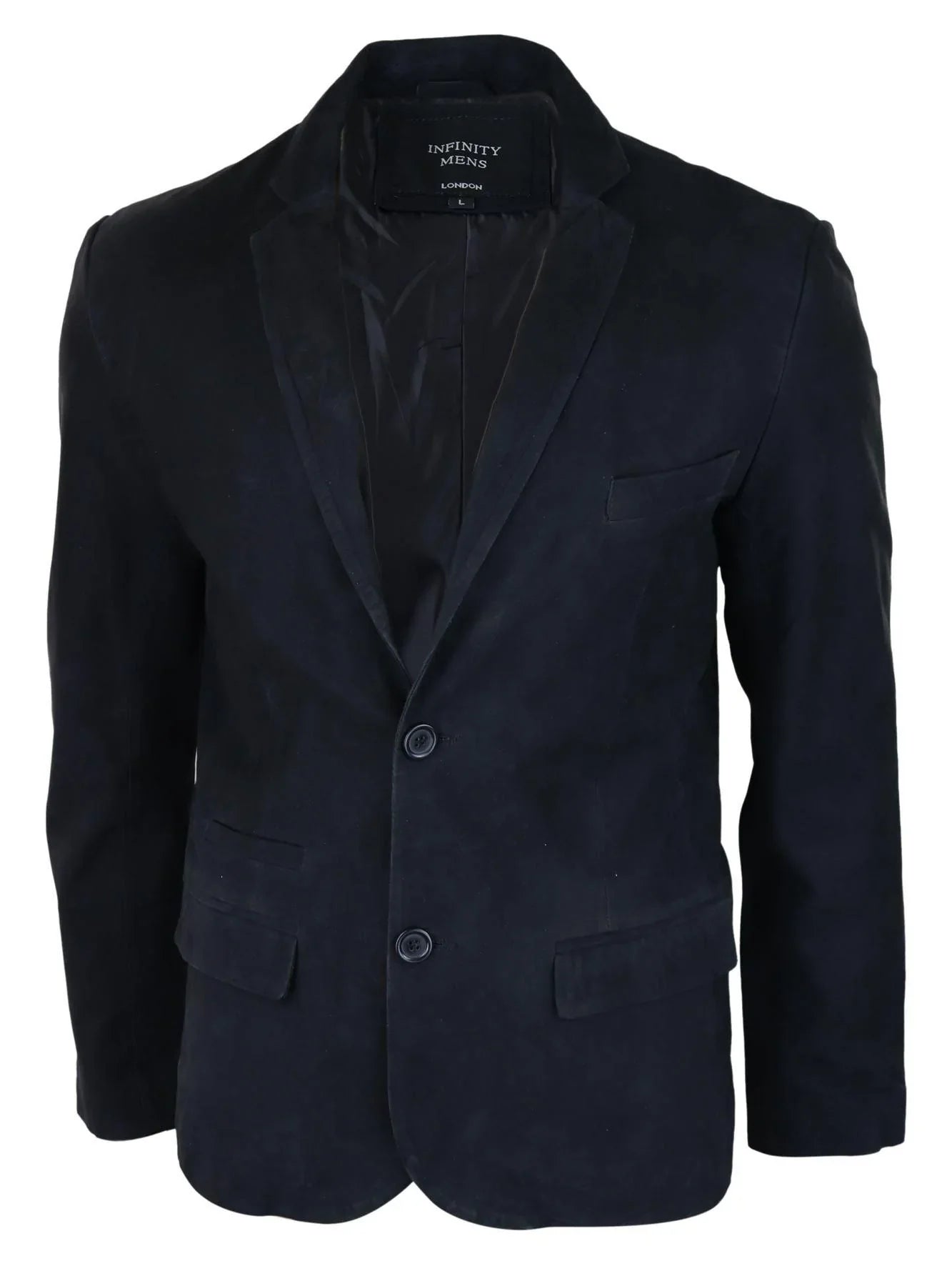 Mens Genuine Suede Blazer Style Jacket Leather Mens Classic VIntage Smart Casual Black