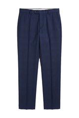Mark - Men's Navy Blue Checked Trousers