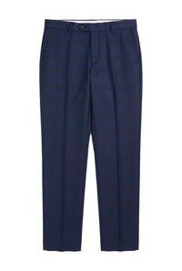 Mark - Men's Navy Blue Checked Trousers