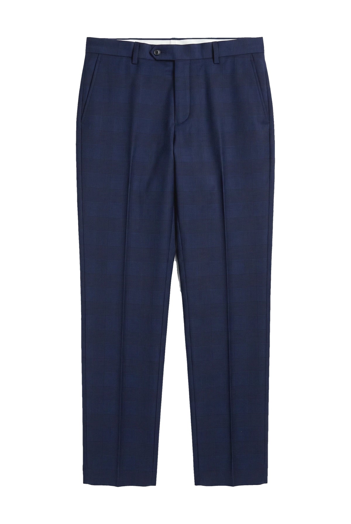 Mark - Men's Navy Blue Checked Trousers