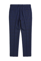 Mark - Men's Navy Blue Checked Trousers