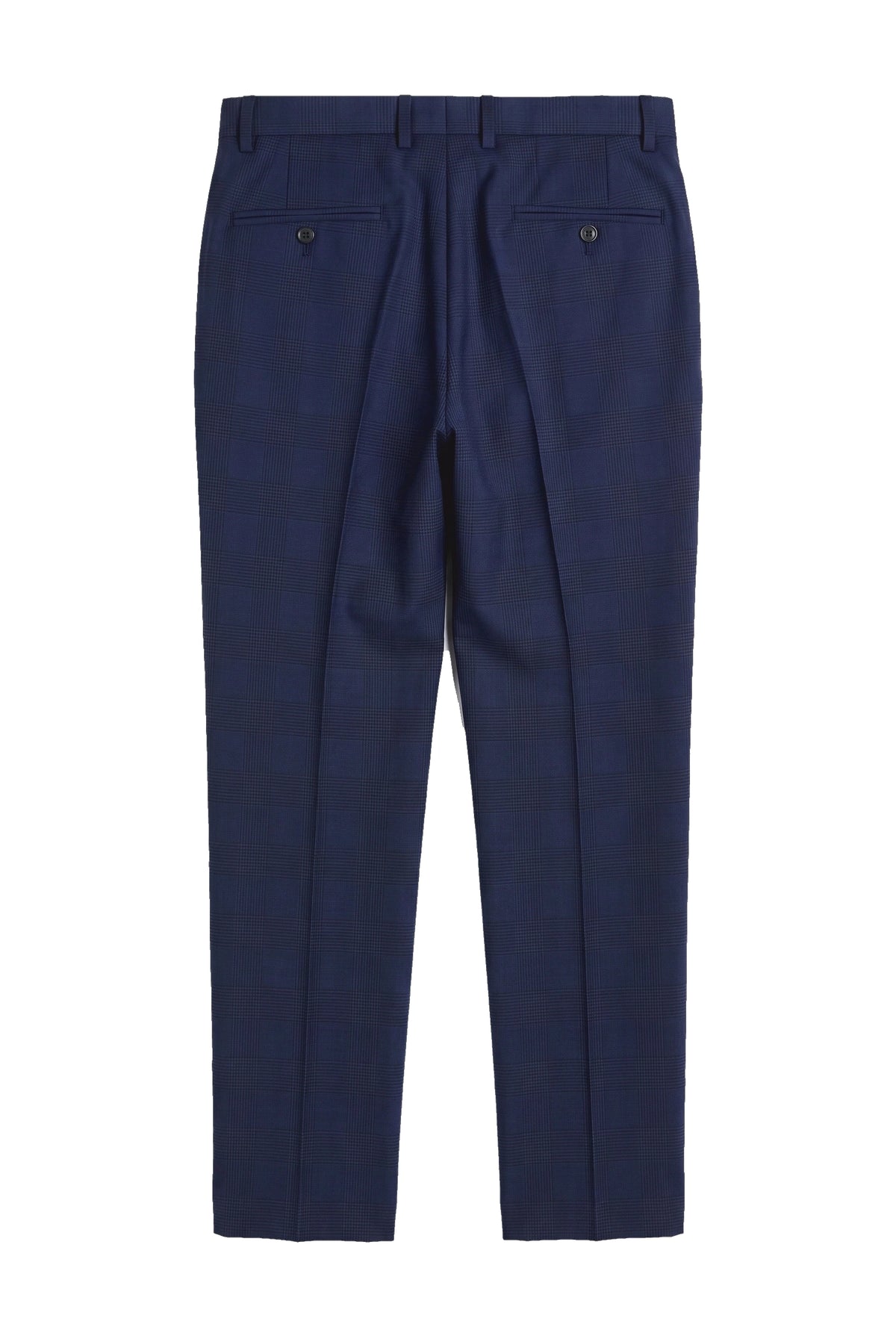 Mark - Men's Navy Blue Checked Trousers