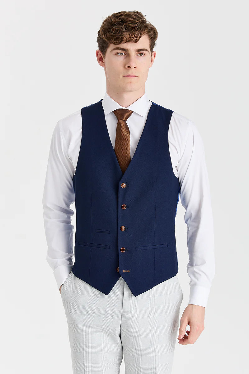 Mark Stone Suit with Constrasting Mayfair Navy Waistcoat