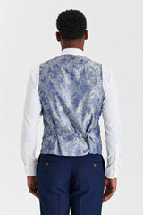 Mayfair Navy Textured Suit with Harris Navy Constrasting Tweed Waistcoat