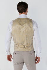 Mayfair - Men's Beige Birdseye Waistcoat