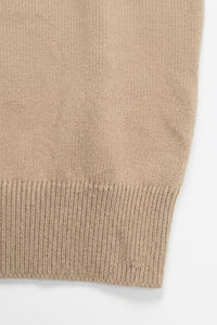 Men’s Beige Knitted T Shirt Regular Fit Crew Neck Short Sleeve Top