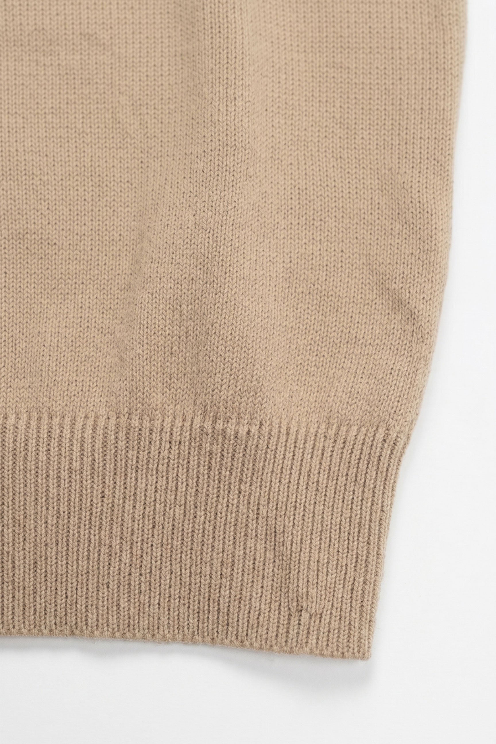 Men’s Beige Knitted T Shirt Regular Fit Crew Neck Short Sleeve Top