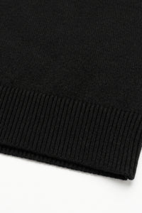 Men’s Black Knitted Crew Neck Sweater Acrylic Pullover Jumper