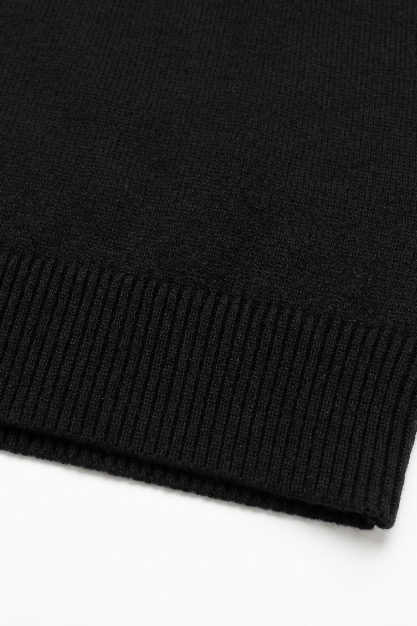 Men’s Black Knitted Crew Neck Sweater Acrylic Pullover Jumper
