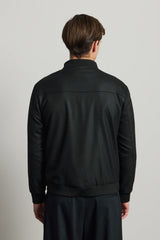 Men’s Black Minimal Smart Bomber Jacket