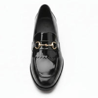 Men’s Black Patent PU Slip On Loafers