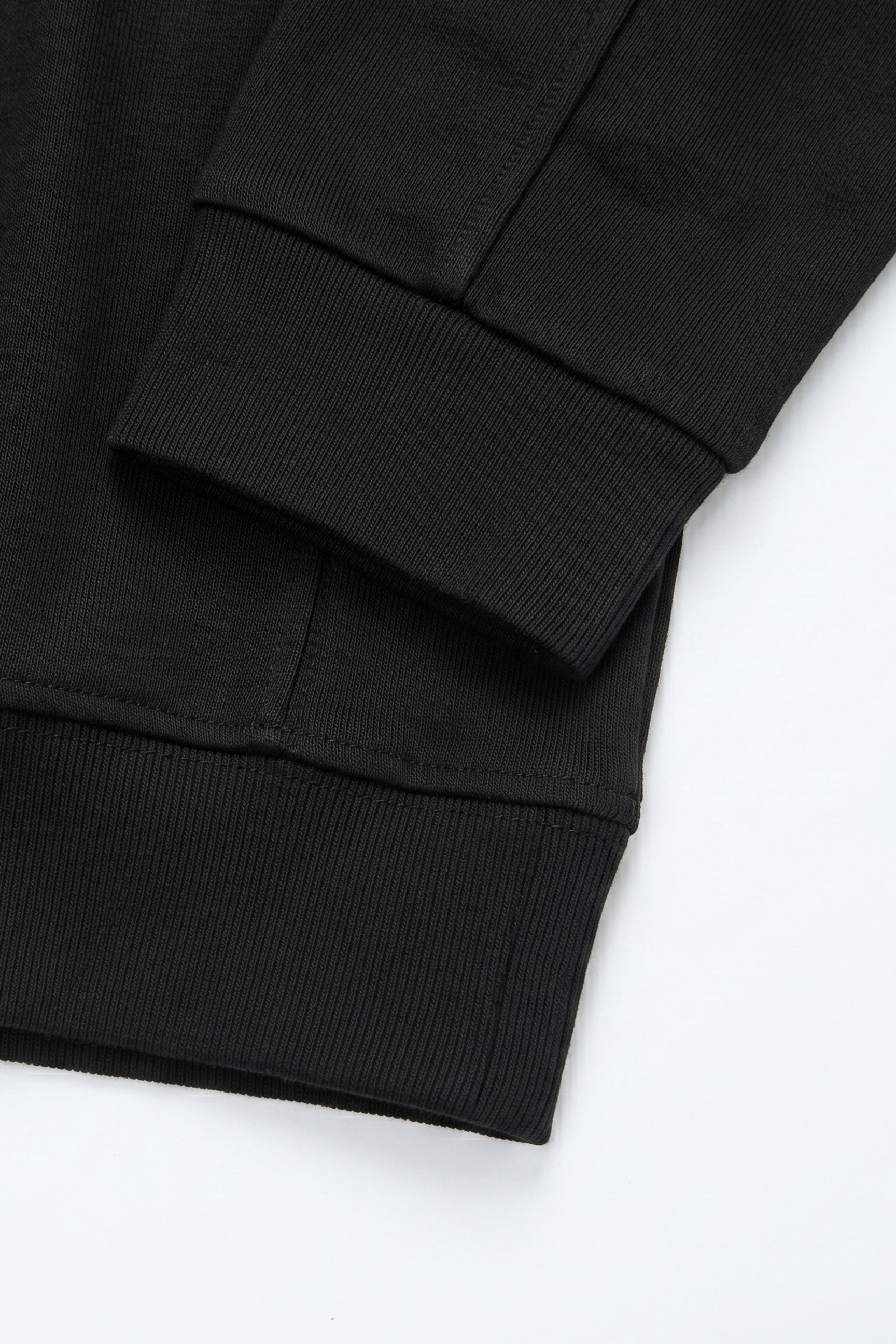 Men’s Black Quarter Zip Sweatshirt Cotton Blend Funnel Neck Pullover