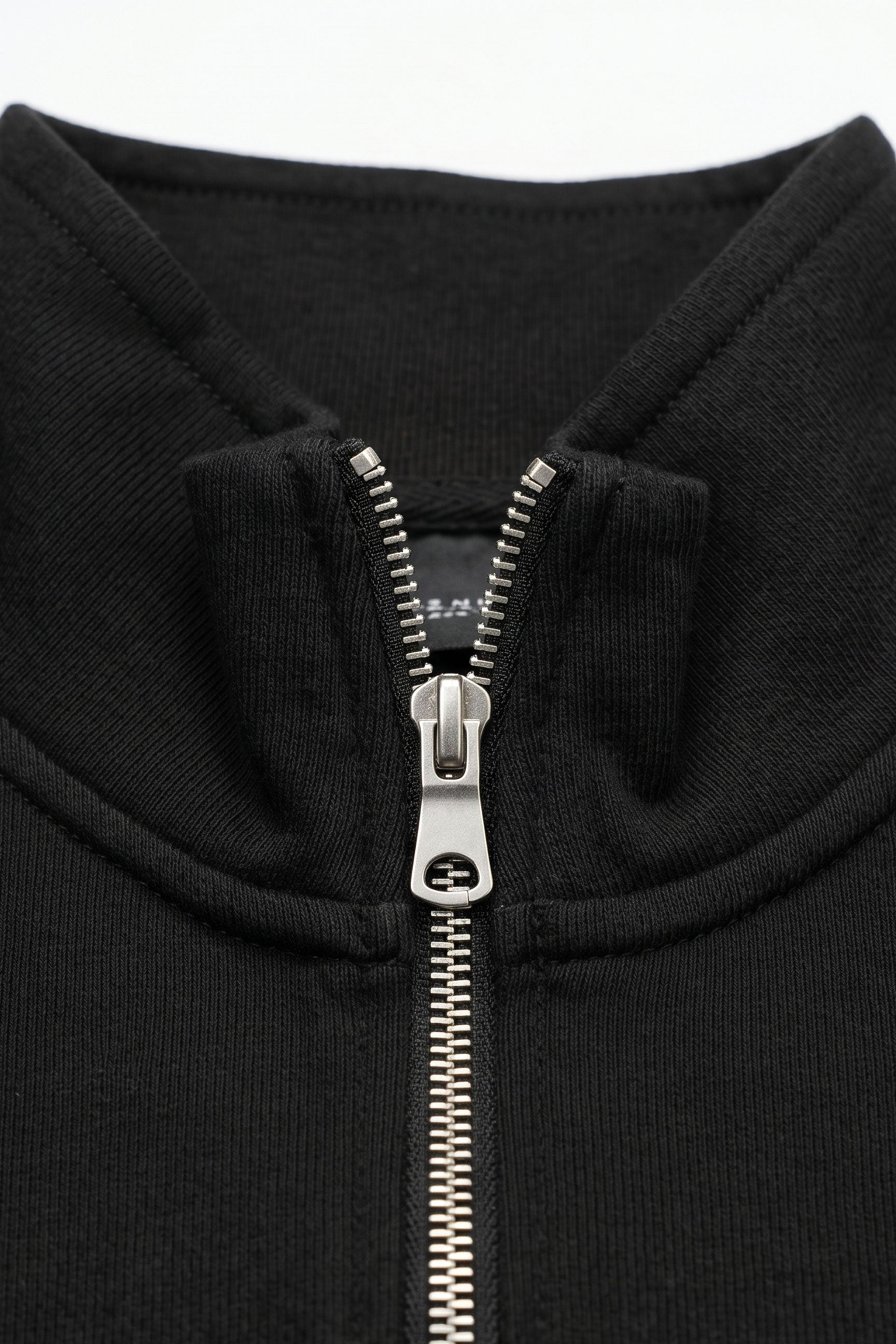Men’s Black Quarter Zip Sweatshirt Cotton Blend Funnel Neck Pullover