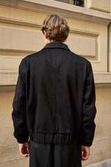 Men’s Black Utility Bomber Lightweight Padded Zip Jacket
