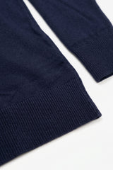 Men’s Navy Turtleneck Sweater Soft Viscose Blend Long Sleeve Knit Pullover