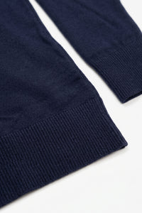 Men’s Navy Turtleneck Sweater Soft Viscose Blend Long Sleeve Knit Pullover