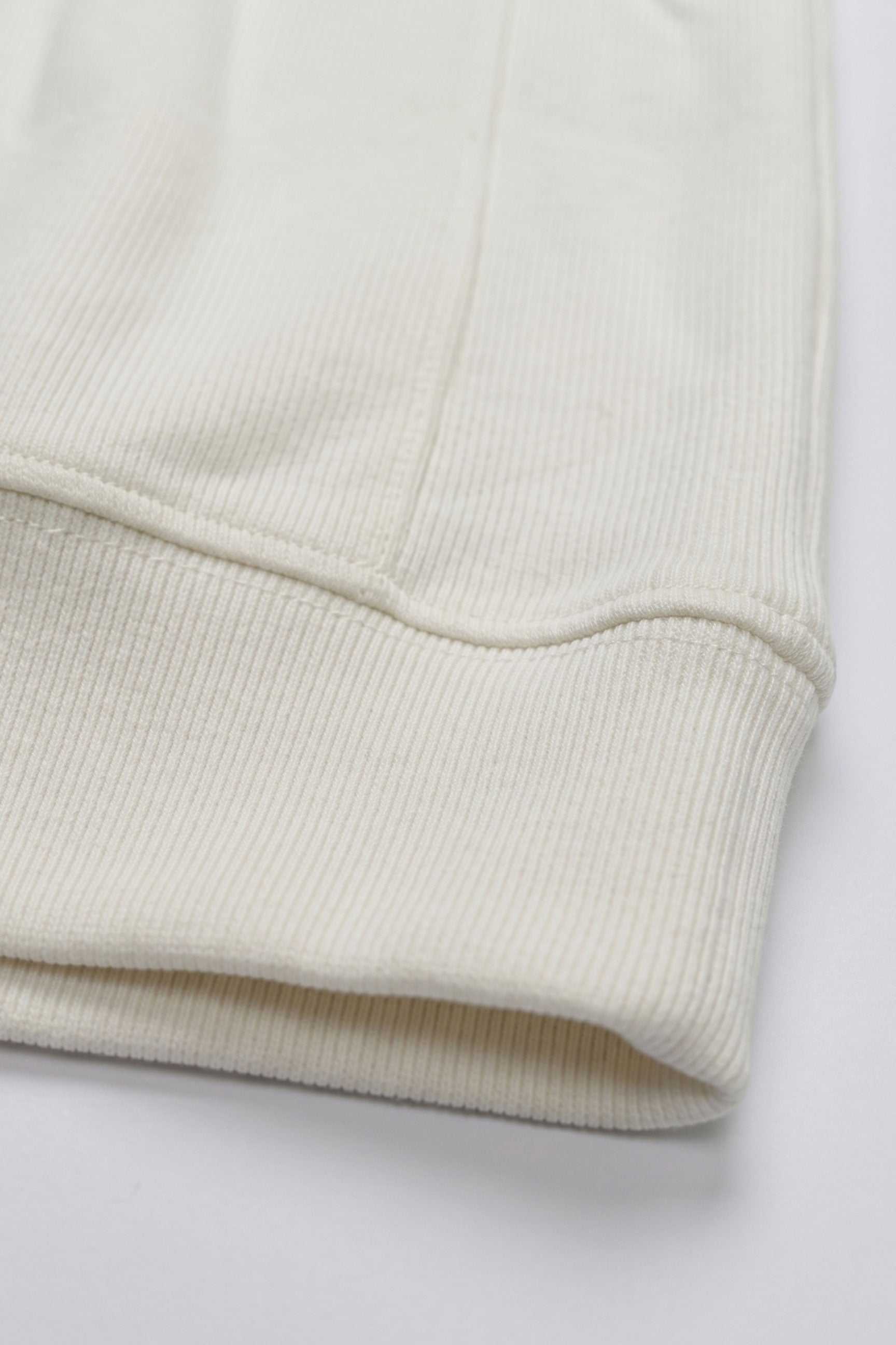 Men’s Off White Quarter Zip Sweatshirt Cotton Blend Funnel Neck Pullover