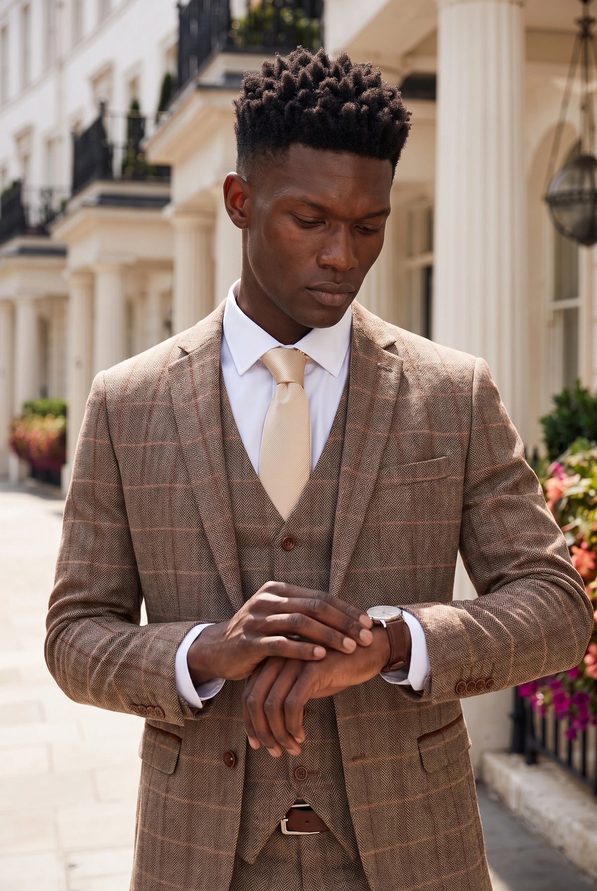 Men’s Beige Slim Solid Colour Tie