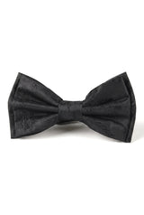 Men's Black Bow Tie Pocket Square Cuff Links Gift Set