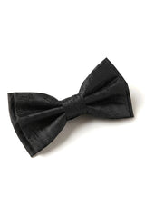 Men's Black Bow Tie Pocket Square Cuff Links Gift Set