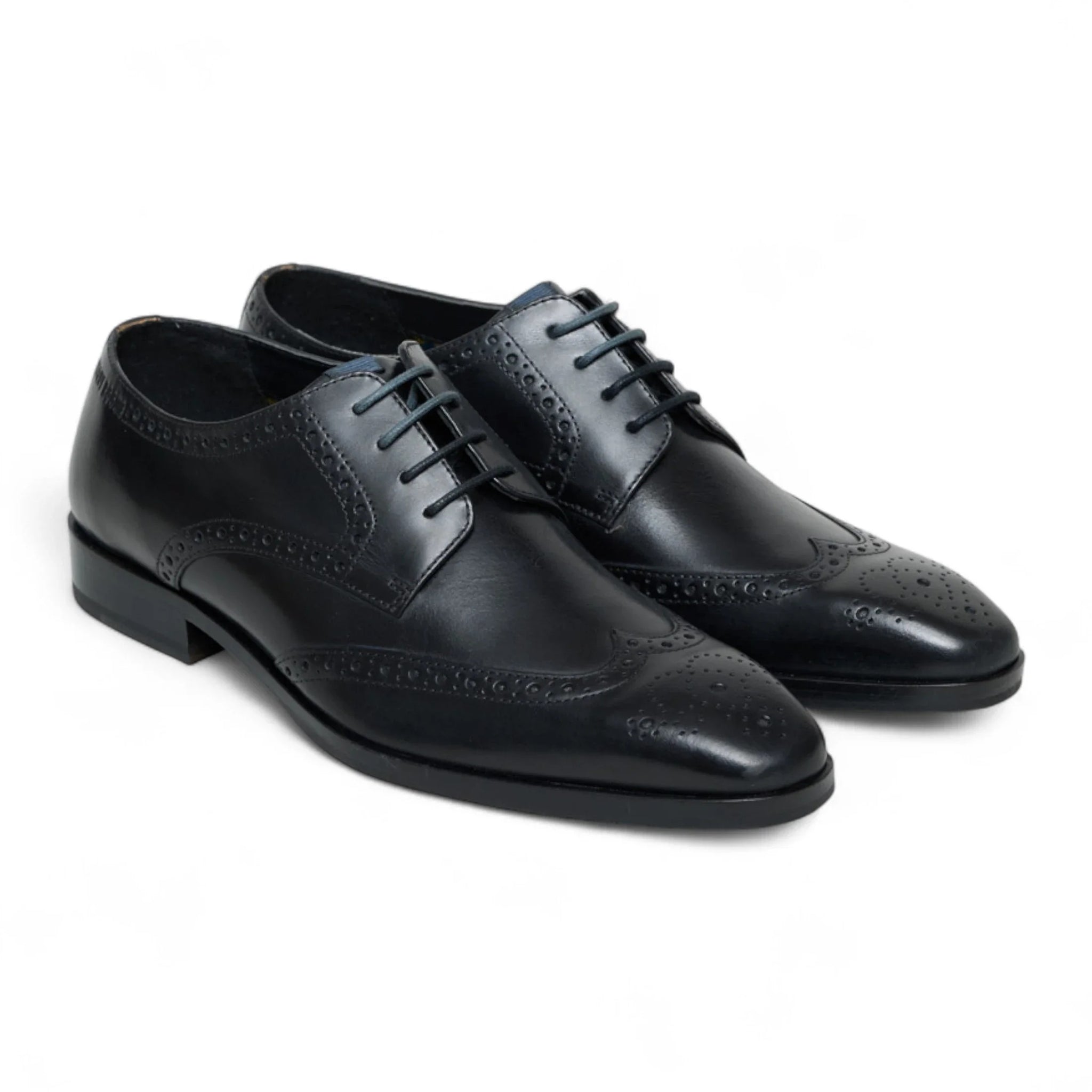 Men's Black Leather Classic Formal Lace-Up Brogue Shoes