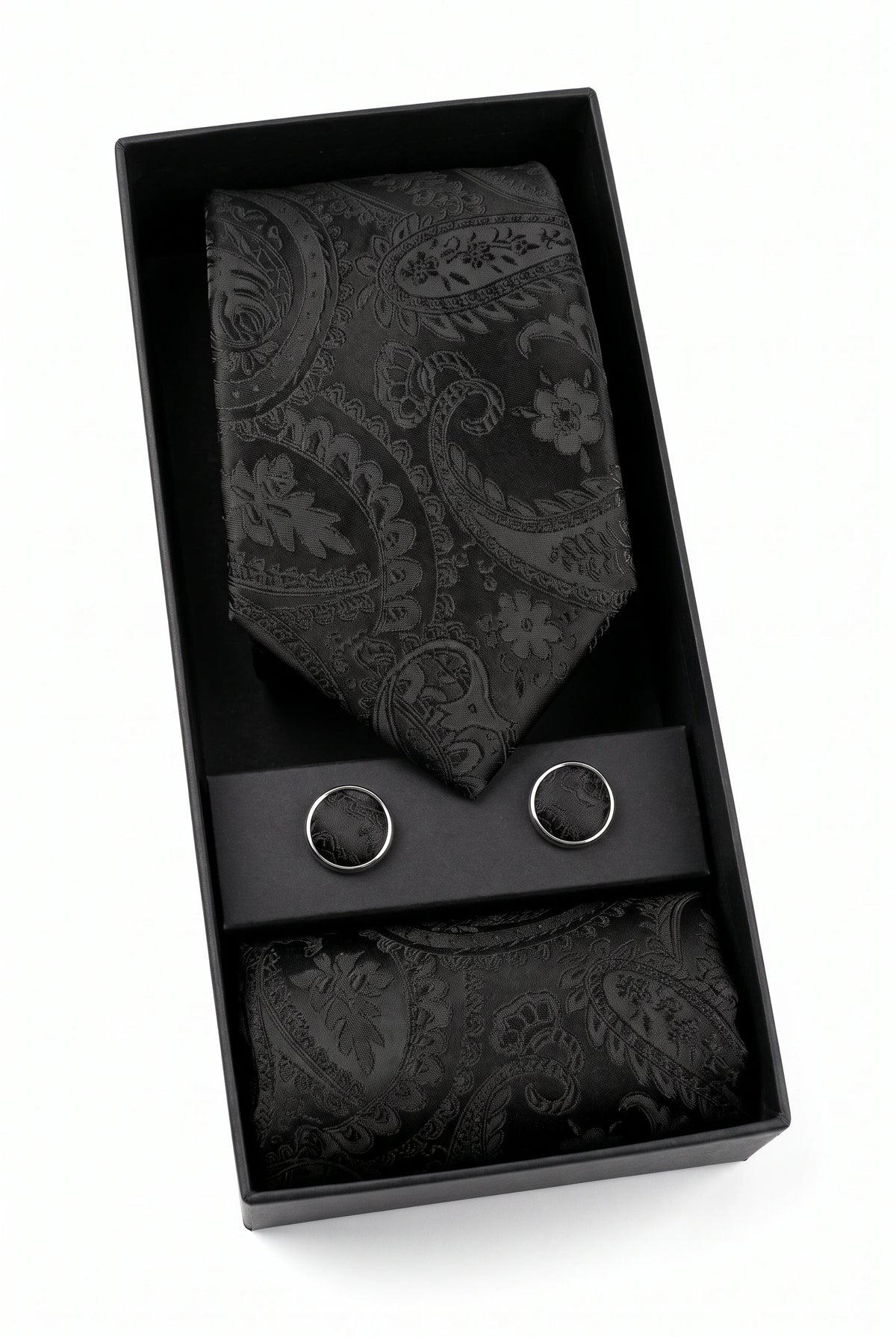 Men’s Black Paisley Tie Gift Set