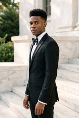 Men’s Black Satin Slim Business Bow Tie