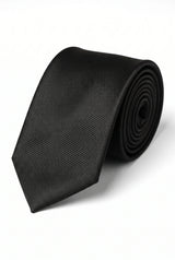 Men’s Black Slim Solid Colour Tie