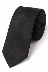 Men’s Black Suede-Finish Tie