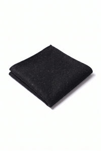 Men’s Black Tweed Wool Blend Pocket Square