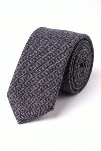 Men’s Black Wool Blend Tweed Tie
