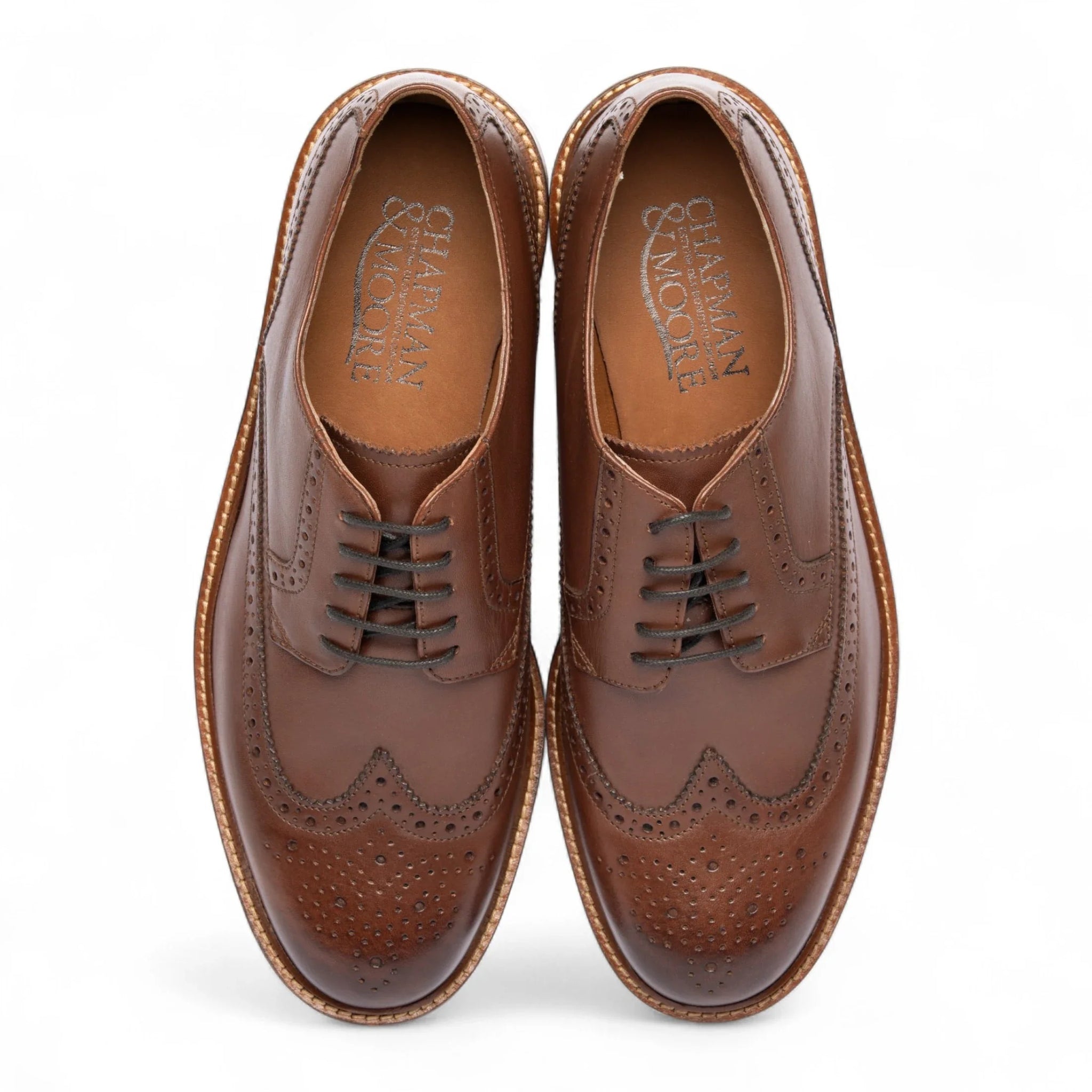 Men's Brown Leather Brogue Dress Shoes