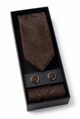 Men’s Brown Paisley Tie Gift Set