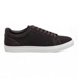 Men's Brown Suede Leather Lace-Up Casual Sneakers