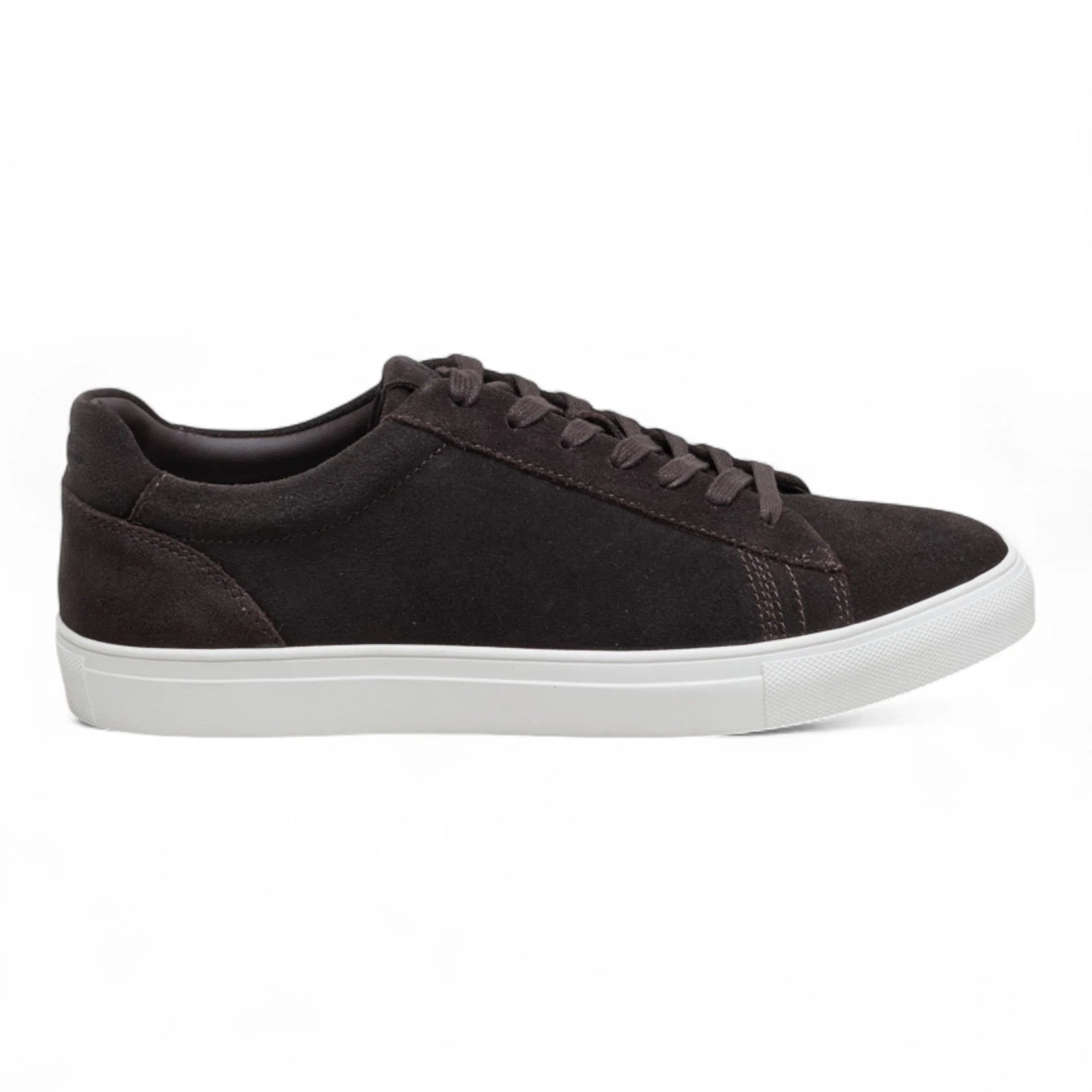 Men's Brown Suede Leather Lace-Up Casual Sneakers
