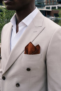 Men’s Brown Tweed Pocket Square