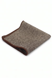 Men’s Brown Tweed Wool Blend Pocket Square