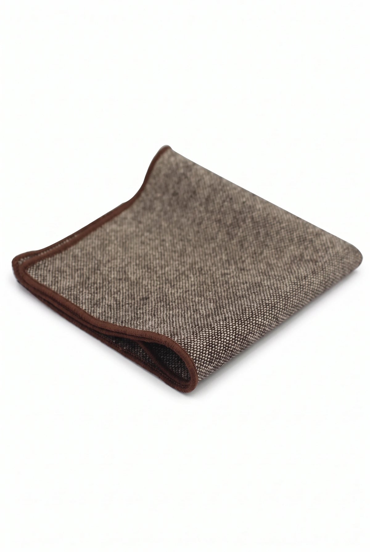 Men’s Brown Tweed Wool Blend Pocket Square